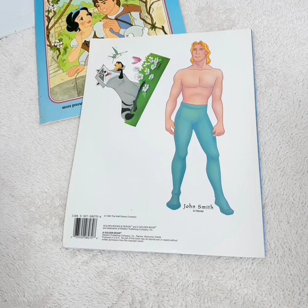 6 Golden Book Disney Movie PaperDolls: Snow White/Pocahontas/Mermaid+ Complete